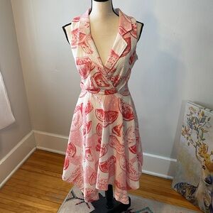 Eva Franco Collared faux wrap midi dress